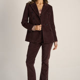 Rhea Velvet Blazer - Chocolate