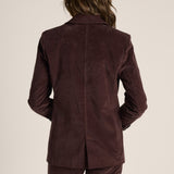 Rhea Velvet Blazer - Chocolate
