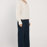 Remy V-Neck Jumper - Cream