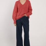 Remy V-Neck Jumper - Red