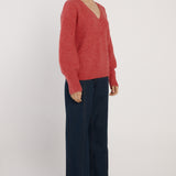 Remy V-Neck Jumper - Red