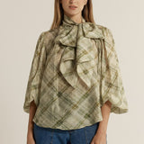 Eve Pussybow Blouse - Moss