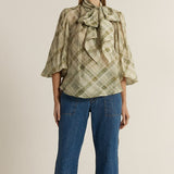 Eve Pussybow Blouse - Moss
