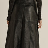 Brae Leather Midi Skirt