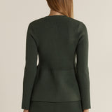 Vale Peplum Cardigan - Khaki