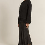 Anya Bias Cut Skirt - Black