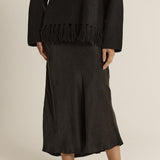 Anya Bias Cut Skirt - Black