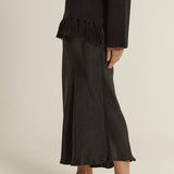 Anya Bias Cut Skirt - Black