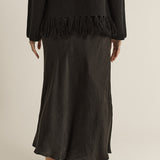 Anya Bias Cut Skirt - Black