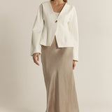 Anya Bias Cut Skirt - Champagne
