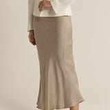 Anya Bias Cut Skirt - Champagne