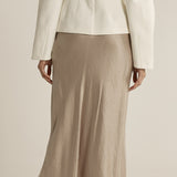 Anya Bias Cut Skirt - Champagne