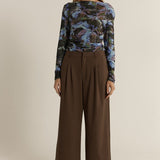 Roan Pleat Front Pant- Chocolate