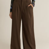 Roan Pleat Front Pant- Chocolate