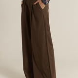 Roan Pleat Front Pant- Chocolate
