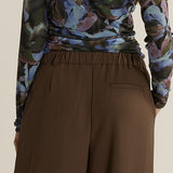 Roan Pleat Front Pant- Chocolate