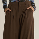 Roan Pleat Front Pant- Chocolate