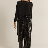 Rayne Sequin Pants - Black