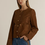 Faye Suede Jacket - Tan