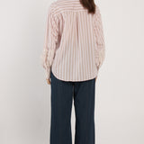 Paloma Striped Embroidered Shirt - Pink Stripe