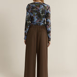 Alix Mesh Top - Blurred Floral