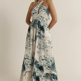 Solstice Palms Halter Dress - Palm Print