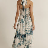 Solstice Palms Halter Dress - Palm Print