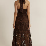 Elara Broderie Dress - Chocolate