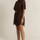 Elara Broderie Short - Chocolate