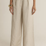 Amara Belted Pant - Flax
