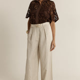 Amara Belted Pant - Flax