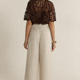 Amara Belted Pant - Flax