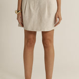 Amara Belted Skirt - Flax