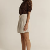Amara Belted Skirt - Flax