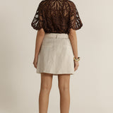 Amara Belted Skirt - Flax