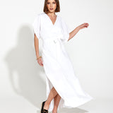 Heritage Linen Maxi Dress - White