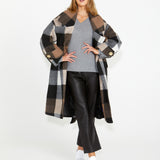 Stranger Oversized Check Coat - Brown Check