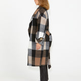 Stranger Oversized Check Coat - Brown Check