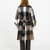 Stranger Oversized Check Coat - Brown Check