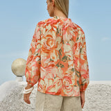 Shae Split Neck Blouse - Petal