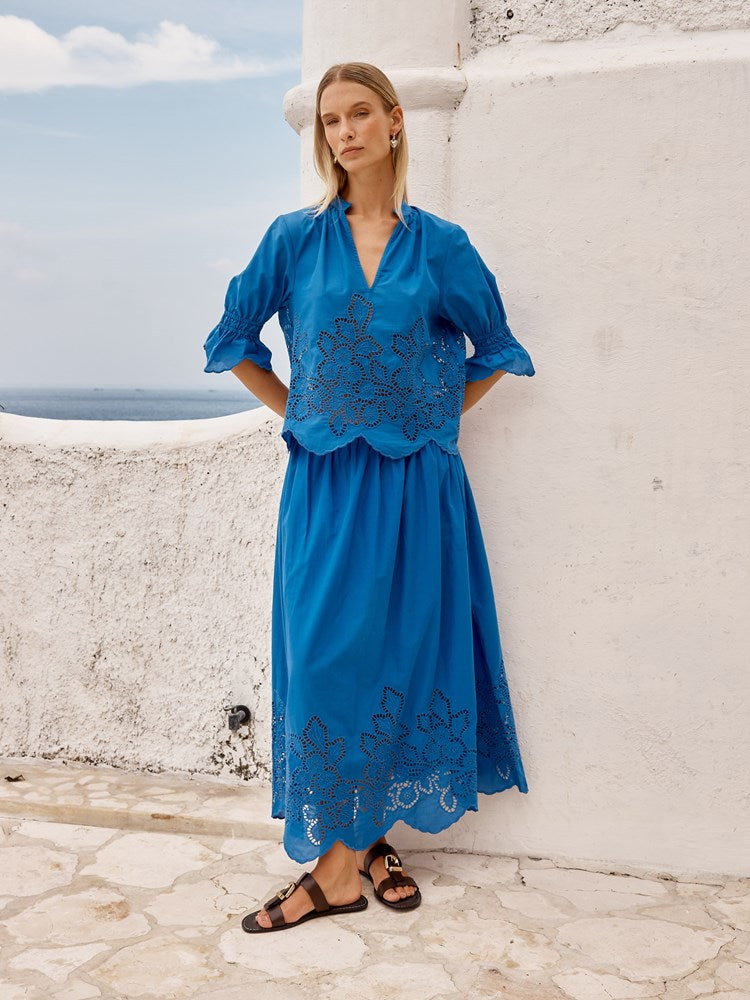 Cosette Blouse in Cobalt | Fate + Becker