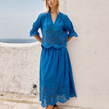 Cosette Blouse in Cobalt | Fate + Becker