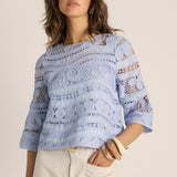 Gaia Lace Top - Powder Blue