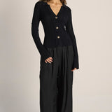 Audrey Pointelle Top - Black