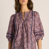 Alaia Print Lace Insert Blouse - Ditzy