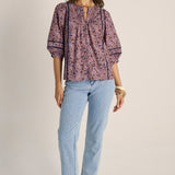 Alaia Print Lace Insert Blouse - Ditzy