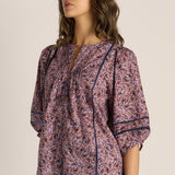 Alaia Print Lace Insert Blouse - Ditzy