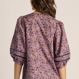 Alaia Print Lace Insert Blouse - Ditzy