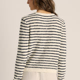 Elle Stripe Knit Cardigan - Navy/Cream