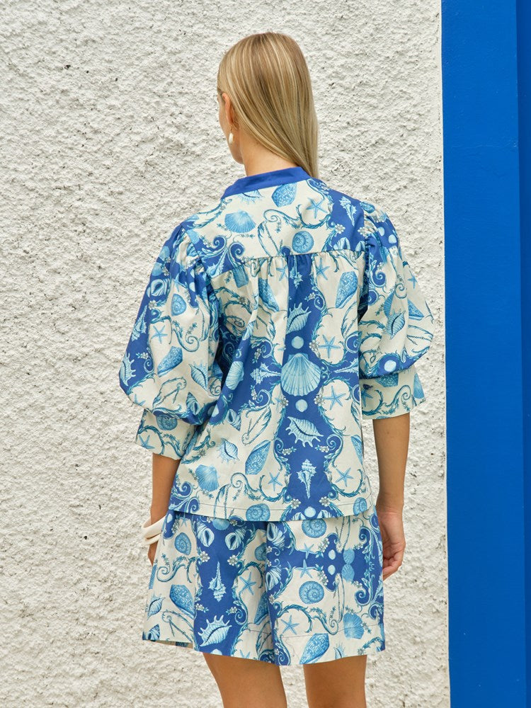 Saskia Balloon Shirt in Oceania | Fate + Becker - view 3
